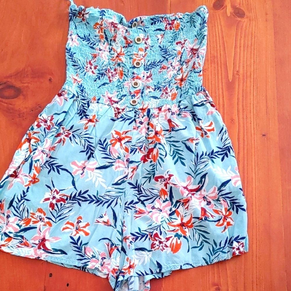 Floral Strapless Romper